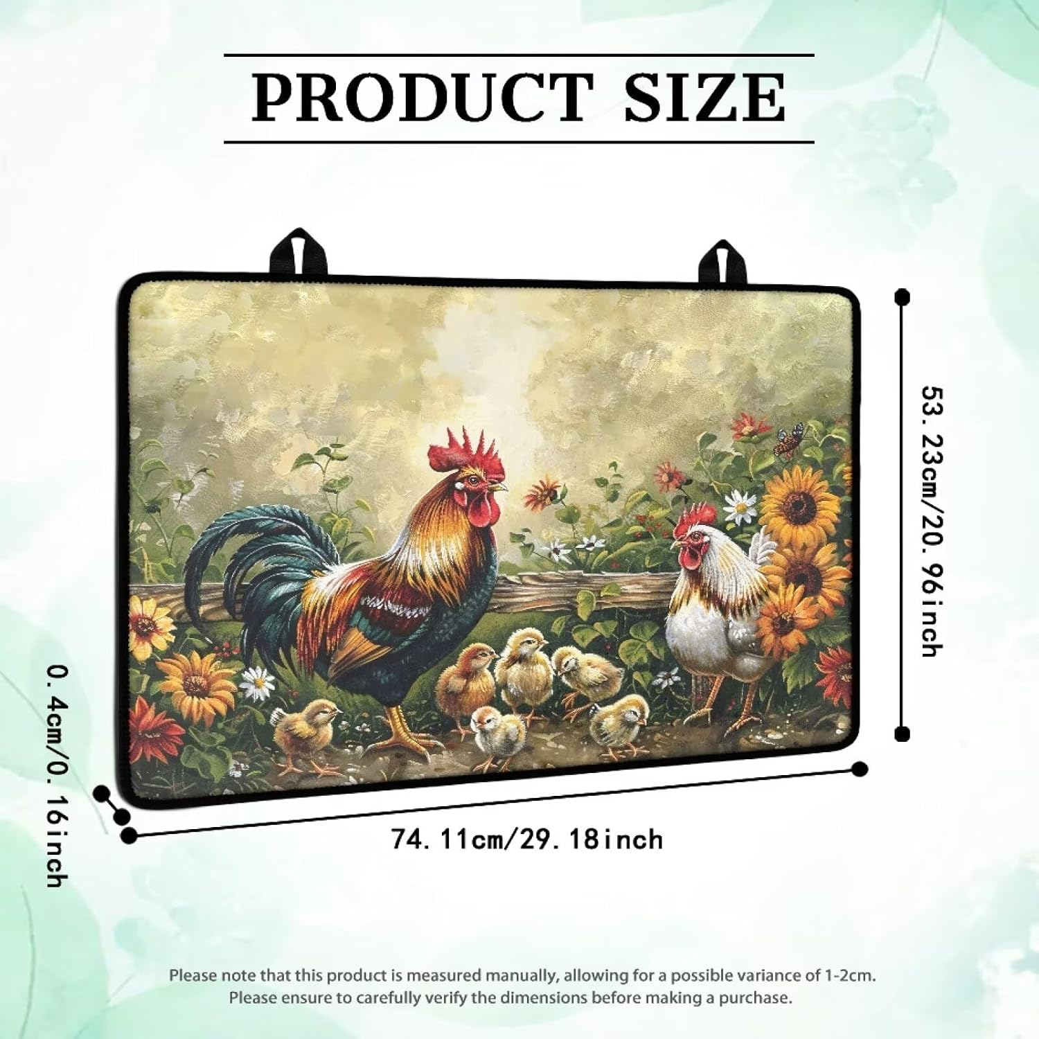 Rooster Stove Top Cover Foldable Stove Covers for Electric Stove Top Non-Slip Ceramic Stovetop Protector Extra Large Glass Stovetop Cover Dish Drying Mat for Kitchen