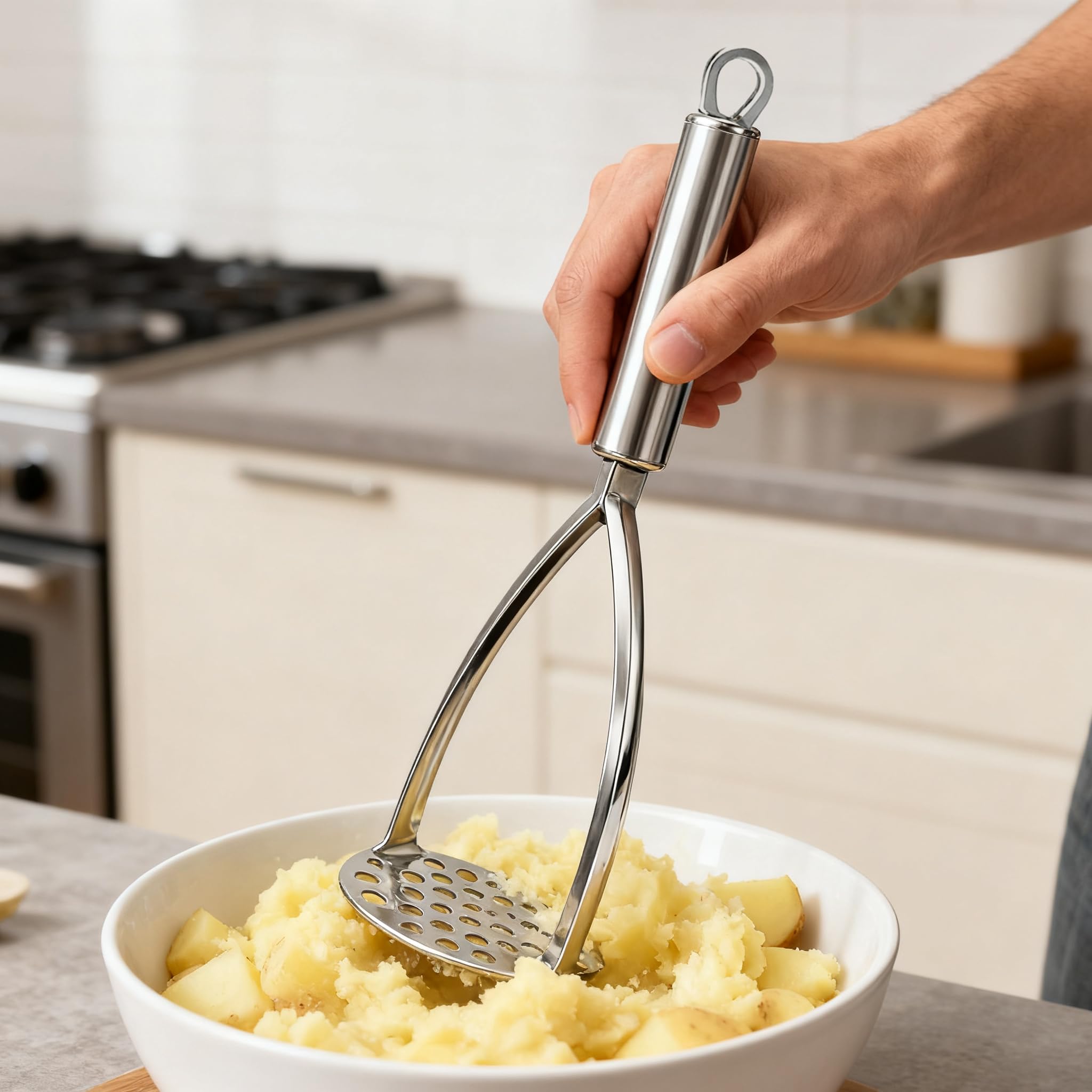 Presse-purée en acier inoxydable robuste pour purée de pommes de terre, légumes
