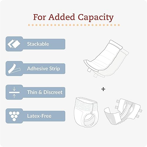 Miniatura 6 de Tranquility TopLiner Almohadillas de refuerzo desechables, diseño de flujo super(15 x 4.25 pulgadas) con tira adhesiva para una máxima absorción,