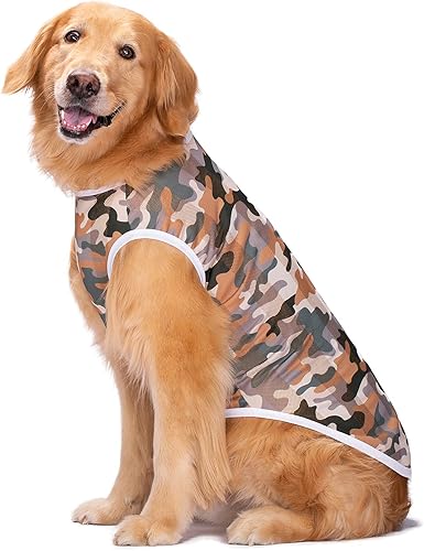 Miniatura 3 de HDKUW Ropa para mascotas, camiseta de verano para perro, transpirable, chaleco de protección solar para perros medianos y grandes, camuflaje 7XL