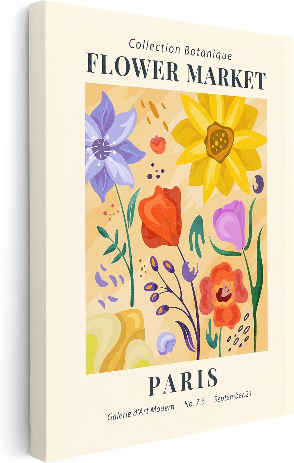 Poster Master Flower Market Canvas - Retro Paris Print - Floral Art - Gift for Men, Women & Florist - Aesthetic Decor for Kitchen, Bedroom or Flower Shop - 8x10 STRETCHED Canvas