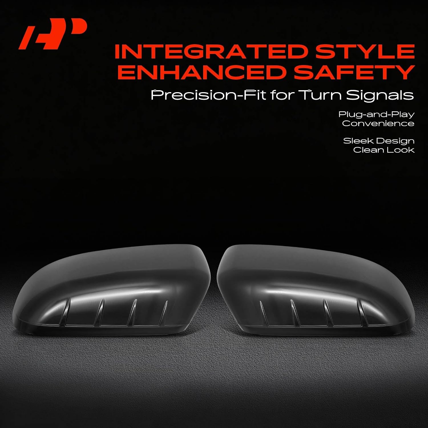 A-Premium 2 PCS Driver and Passenger Side Rearview Mirror Covers Caps - Compatible with Ford Explorer 2011-2019 - Smooth Black