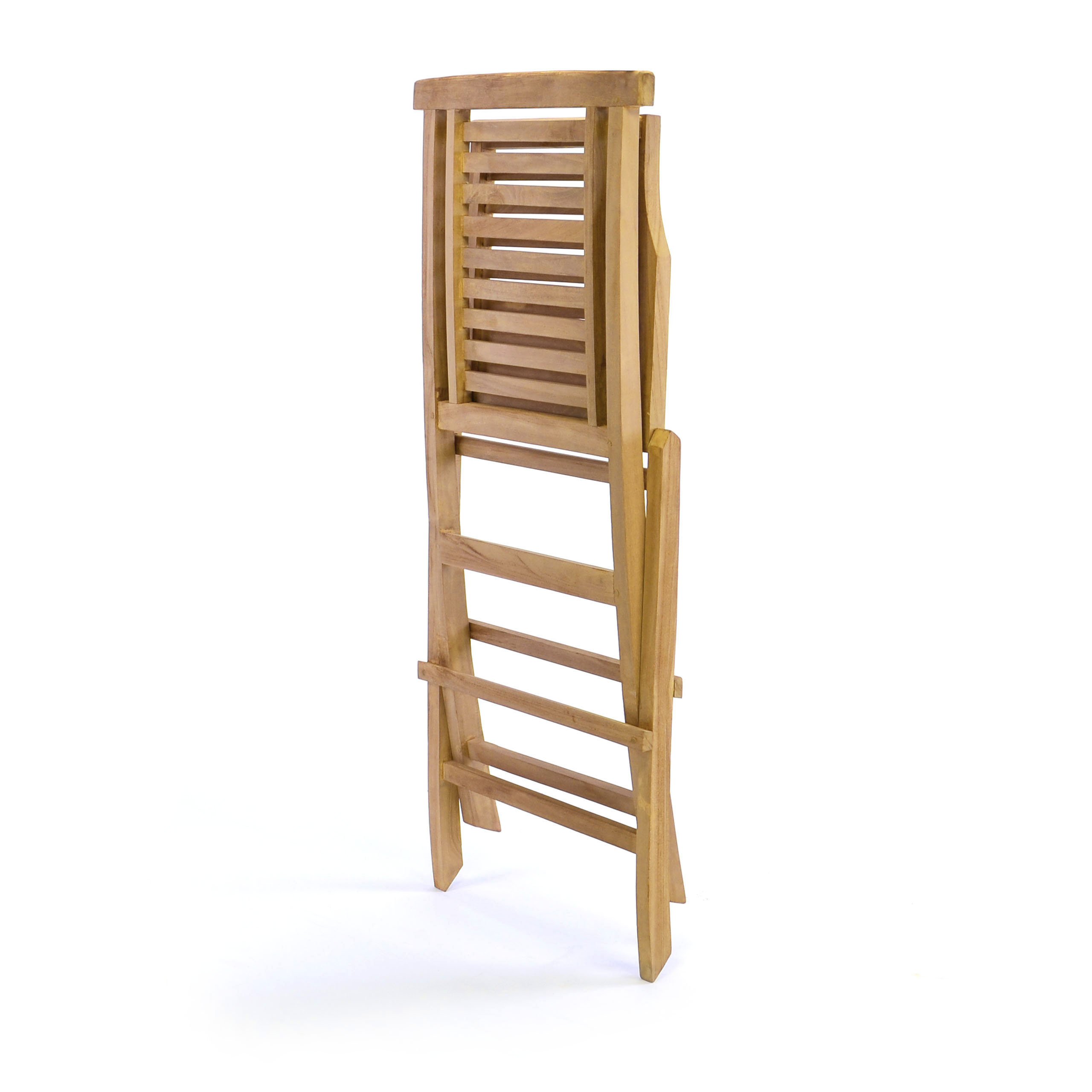Divero 2er Set Kinderstuhl Gartenstuhl Klappstuhl Holzstuhl - Teakholz Stuhl Für Terrasse Garten Klappbar Unbehandelt Natur Braun