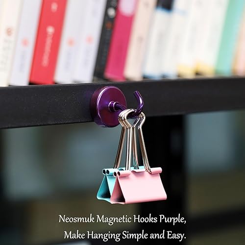 Vista 57 de NEOSMUK - Ganchos magnéticos de alta resistencia con imanes extrafuertes para colgar en refrigerador, crucero, cabinas o parrilla, color blanco