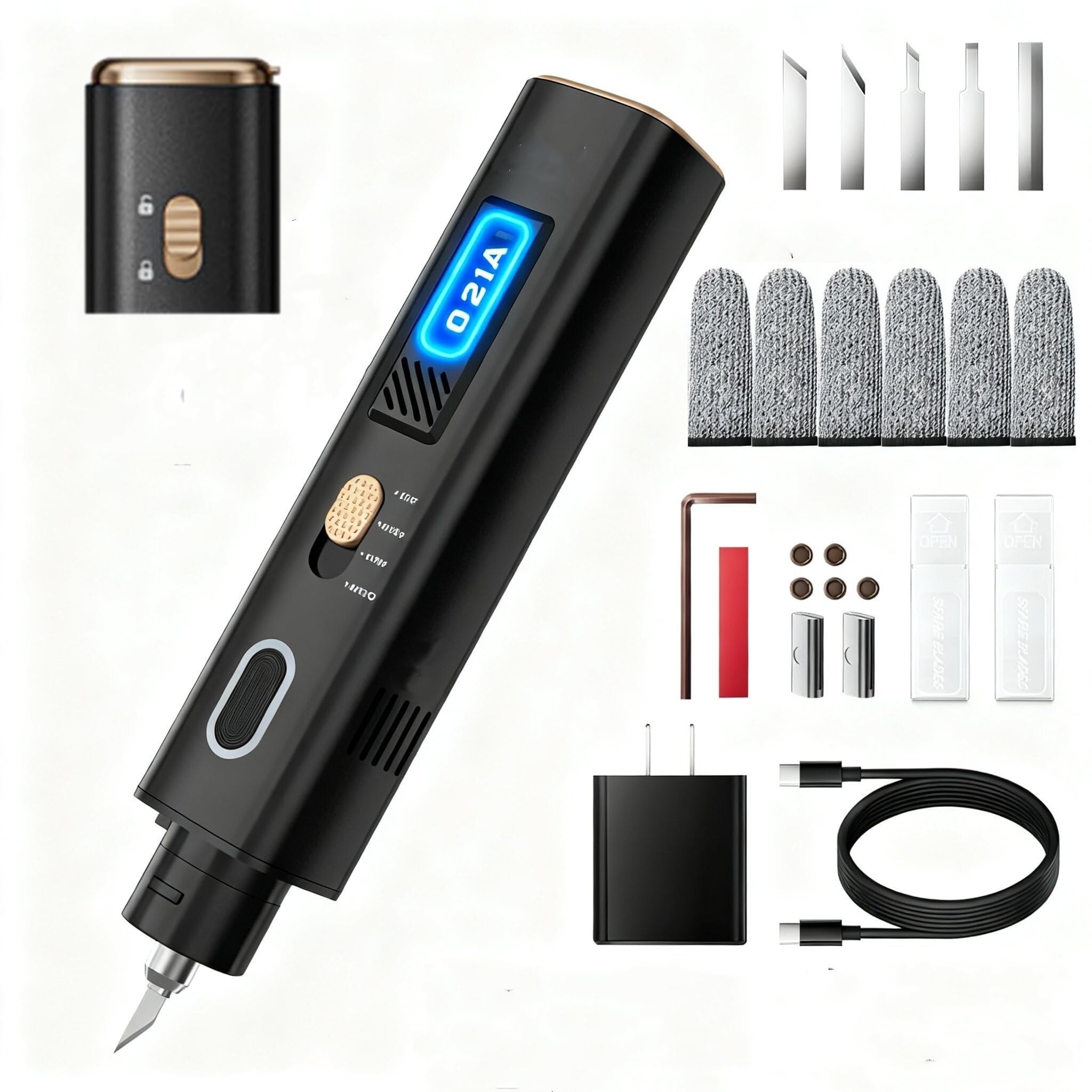 Amazon.co.jp: Cryfokt 40kHz超音波カッターナイフ 交換用刃50枚とLED