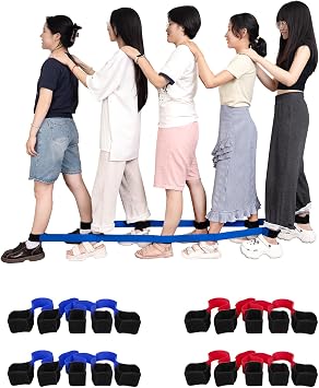 Three Legged Race Bands, 2 Sets, Team Building, 3 Legged Race Bands, Outdoor Party Group Game for Teenagers Adults, Cooperative Team Race for Birthday, Relay Race, Field Day, Backyard Activity Game