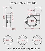 Vista 5 de BRCOVAN Soporte de bola de 1 pulgada, base de abrazadera de manillar de aleación de aluminio, apto para rieles redondos de 0.875 pulgadas, 1