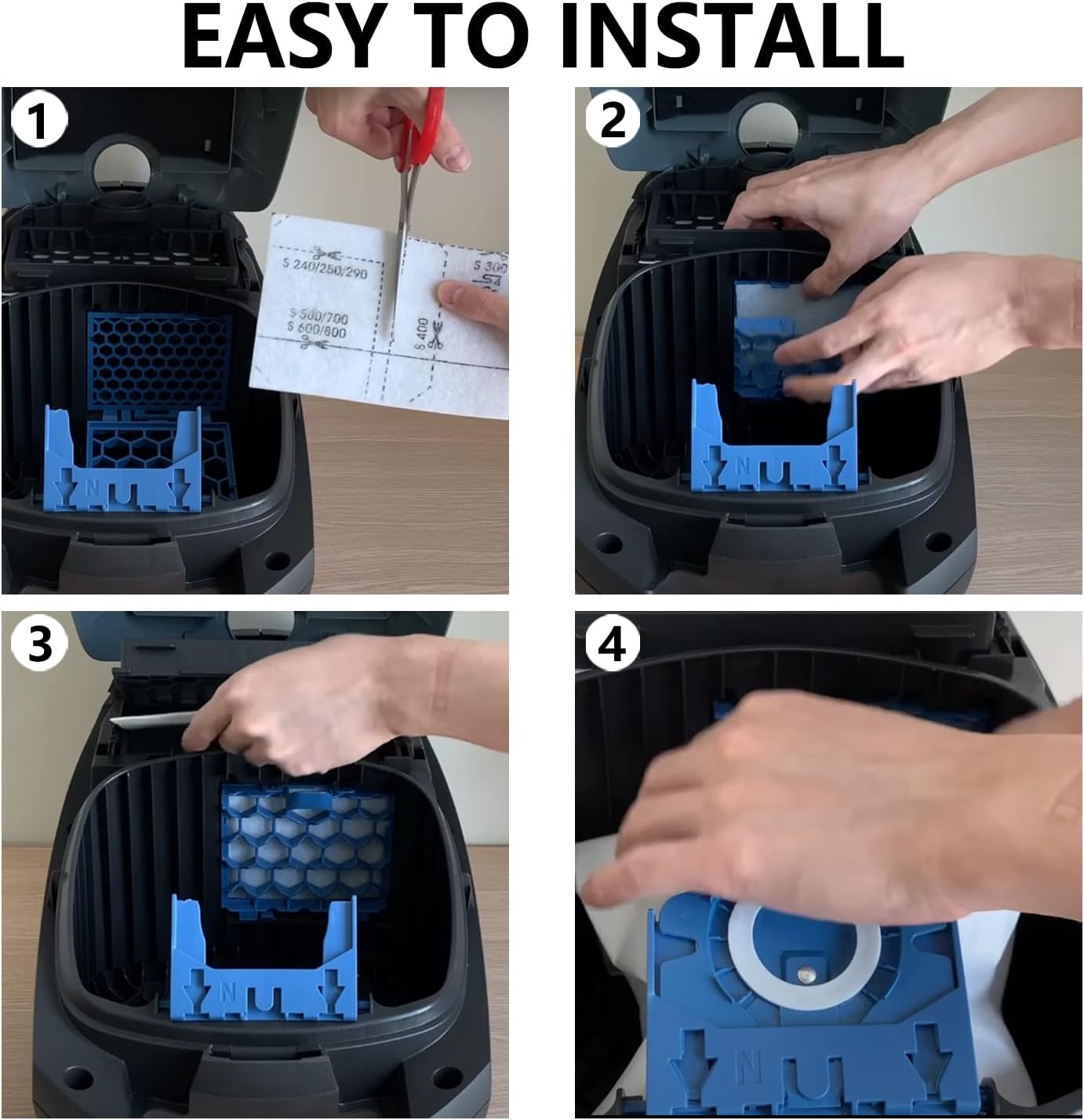 3D GN Airclean Vacuum Cleaner Bags for Miele Classic C1, Complete C1, Complete C2, Complete C3 S227 S240 S270 S400 S2 S5 S8 Series, Efficiency Vacuum Bag,Motor Protection Filter,Super Air Clean Filter -