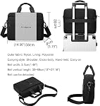 Laptop Bag 14 Inch Briefcase for Men Women Waterproof Nylon Lightweight Compact, Shoulder Messenger Handbag for Business Office Work Travel College Black