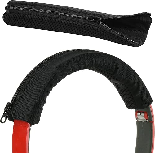 Cosmos 2 Pcs Replacement Headphone Headband Cover Sleeve Headphone Protective Cushion Pad with Zipper Installation, Black
