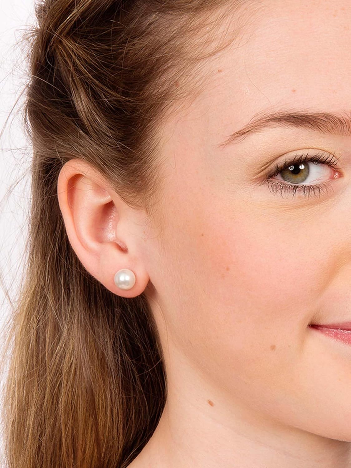 ChicSilver 4-10mm White Freshwater Cultured Pearl Earrings Sterling Silver Studs for Women Girls Sensitive Ear - Image 3