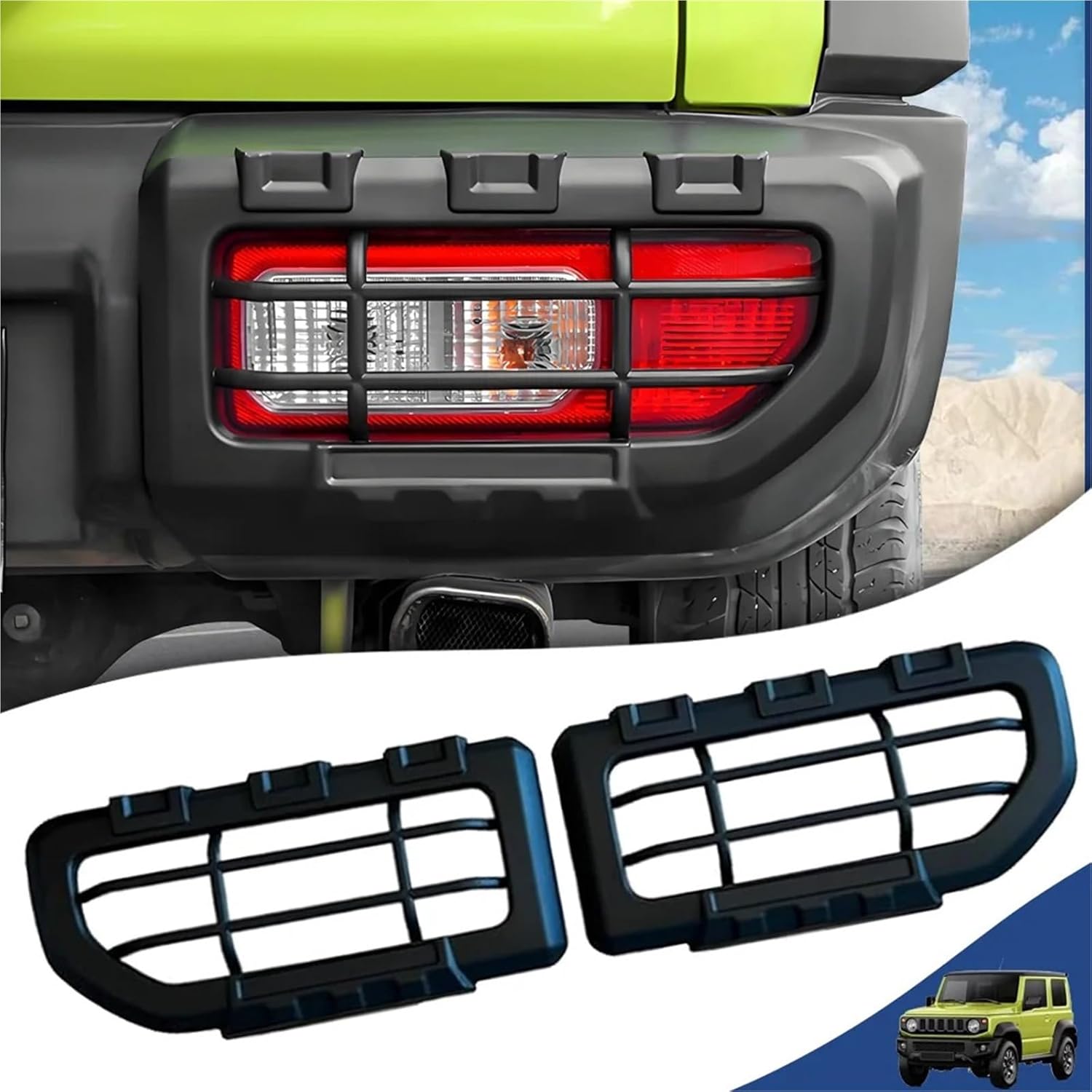 Car Front Fog Light Protection Headlight Rear Tail Light Lamp Cover Compatible For Suzuki Jimny JB74 2019-2025 Exterior Accessories ABS(As Shown 6Pcs)