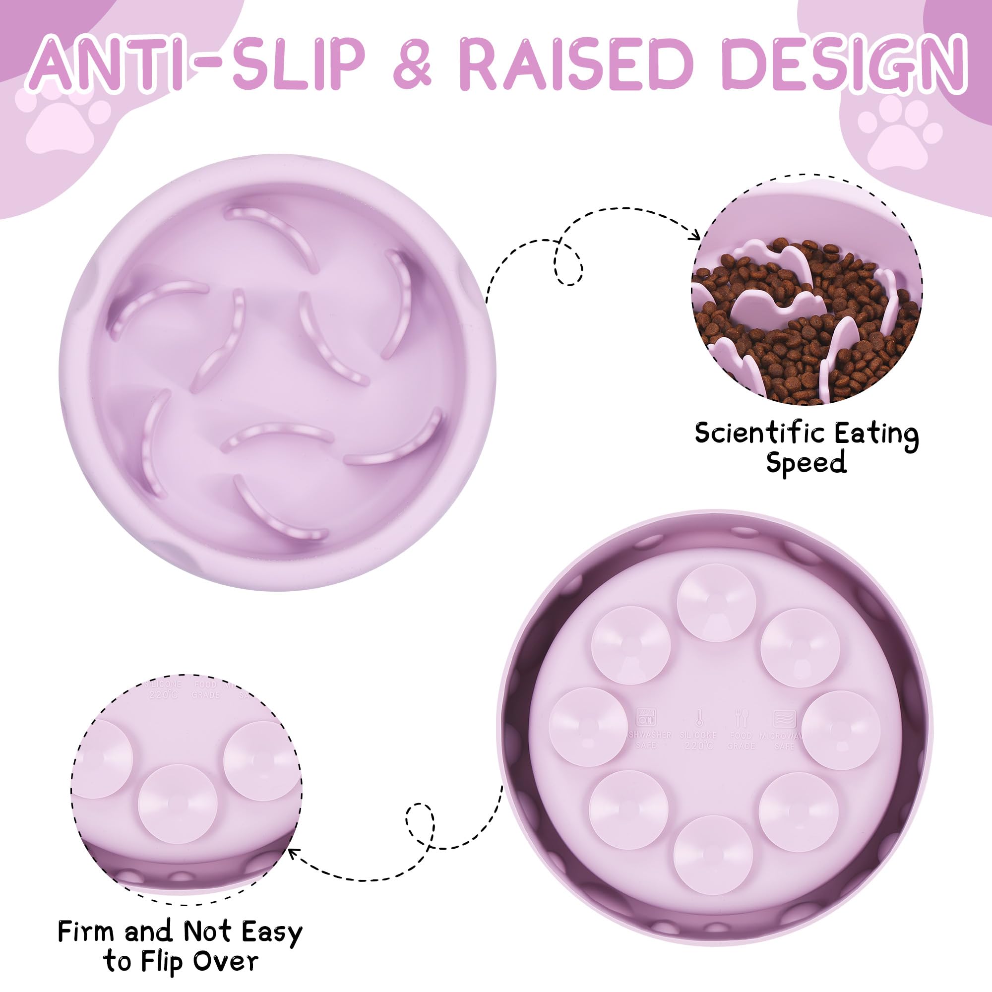 TranRantic Slow Feeder Dog Bowl, Slow Eating Dog Bowl with Non-Slip Suction Base and Spiral Maze Design - Image 3