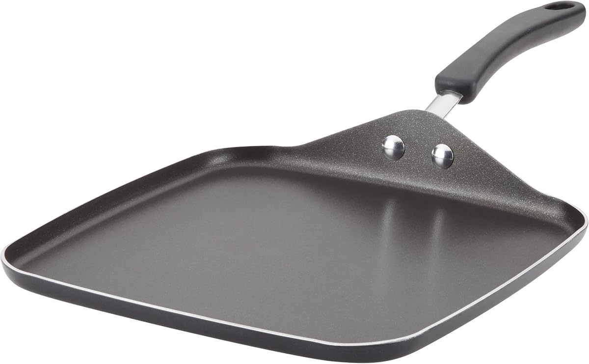 Cookstart DiamondMax Nonstick Square Griddle, 11-Inch, Black | Aluminum DiamondMax nonstick pancake pan, dishwasher safe square pan, oven safe to 350°F, for easy pancake breakfasts