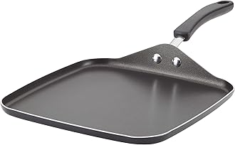 Farberware Cookstart DiamondMax Nonstick Square Deep Grill Pan/Griddle, Dishwasher Safe, 11 Inch - Black