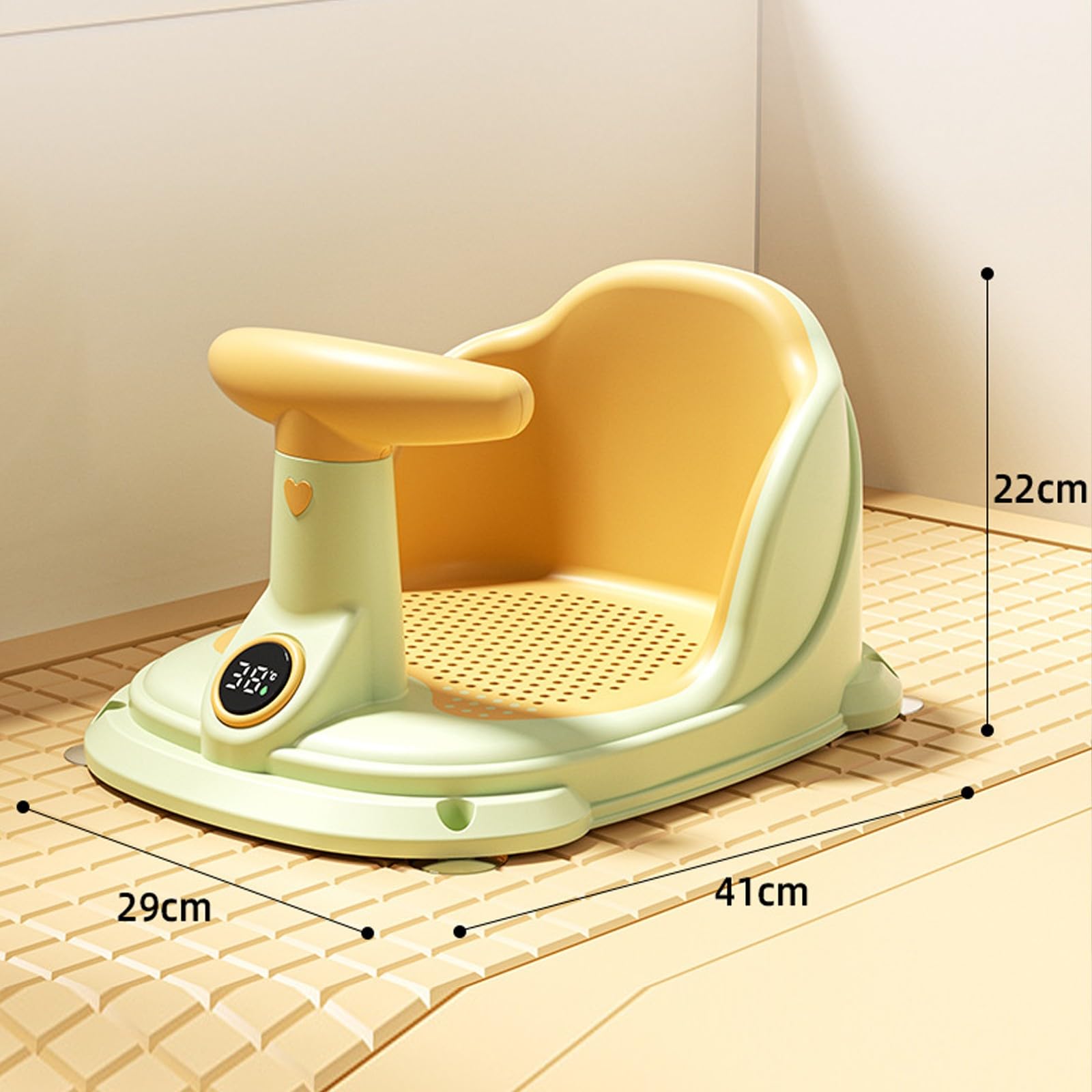 Asiento De Baño De Bebé Portátil Diseño Que Ahorra Espacio Y Montaje En Pared Con Alerta De Calor Inteligente Silla De Baño Infantil Montada En La Pared