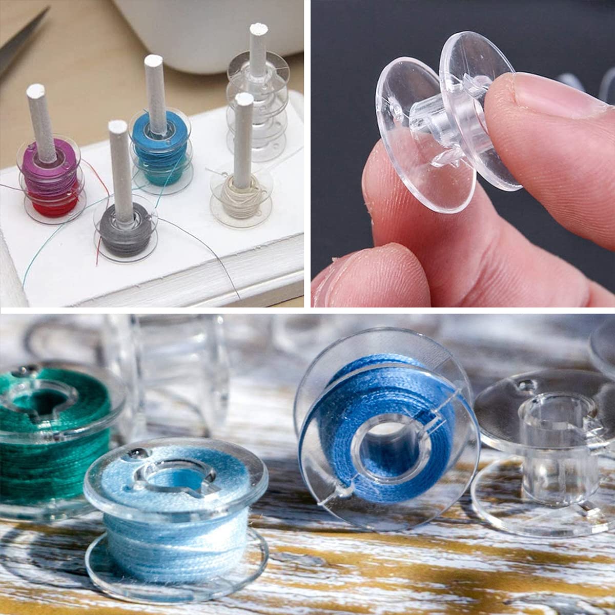 Rocchetti Per Macchina Da Cucire 25 Pezzi - Bobine Universali In Plastica Trasparente Con Scatola - Foto 4