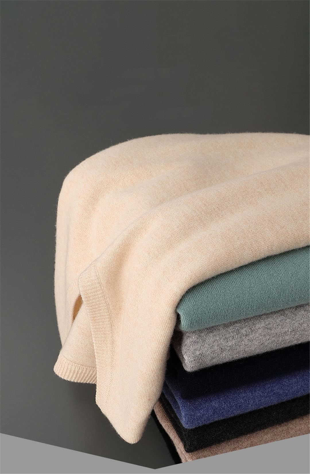 Vogrtcc Maglione in cashmere da uomo con scollo a V Pullover Top Maglione lavorato a maglia Casual Giacca in lana allentata