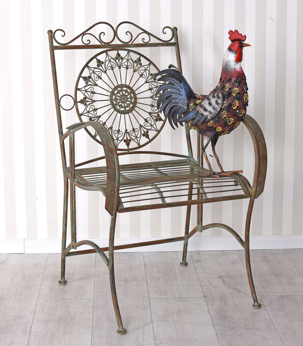 Deco Figura Metal Gallo Gockel Gallina de Jardín,Escultura Jardín Estatua