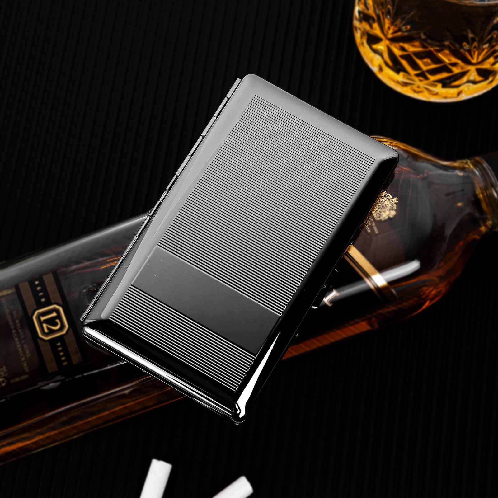 Beautiful Stylish Metal Ladies and Men's Cigarette Case,Holds 20pcs 120's Capri Cigarettes (Patterned Pink, 20pcs 120's)