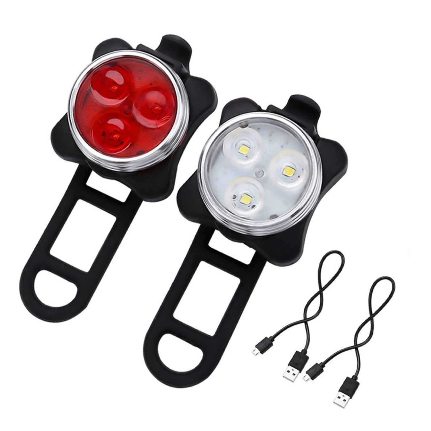 Dark Horse® Bicycle USB Rechargeable 3 LED 4 Mode Strong LED Front and Rear Light Combo/Set (White and Red) (B06XPGYJMK) Amazon Price History, Amazon Price Tracker