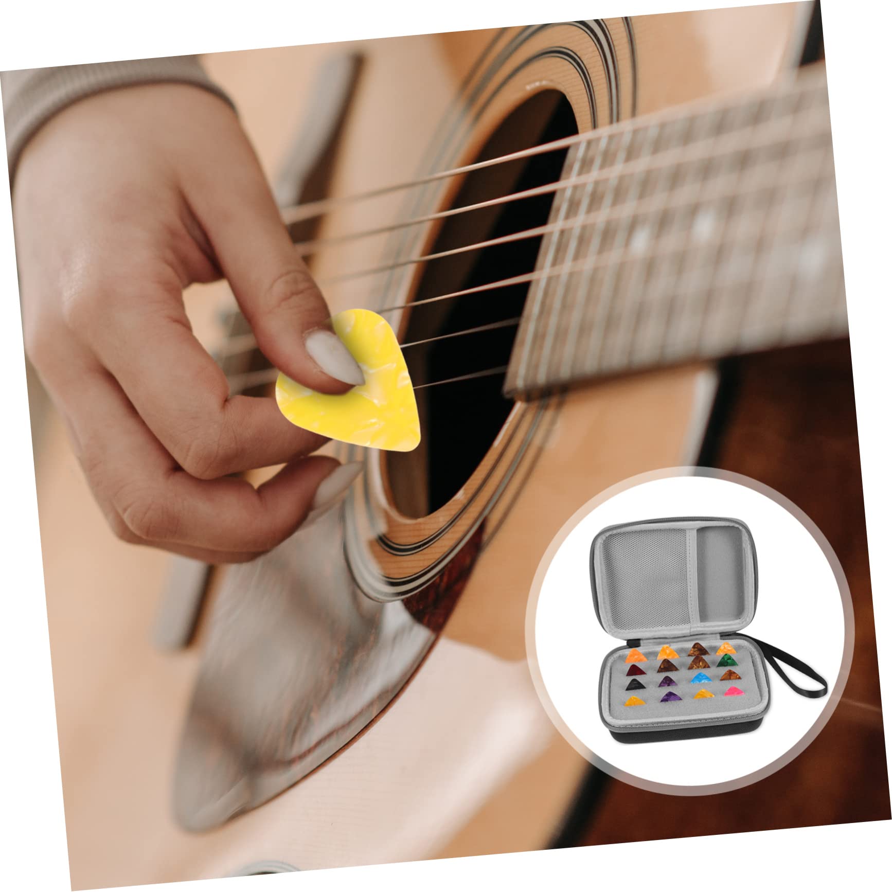 VICASKY 3juegos Estuche De Almacenamiento para Púas De Guitarra con Púas De Accesorios Prácticos para Guitarra Folk Color Aleatorio para Guardar y Pequeños Accesorios