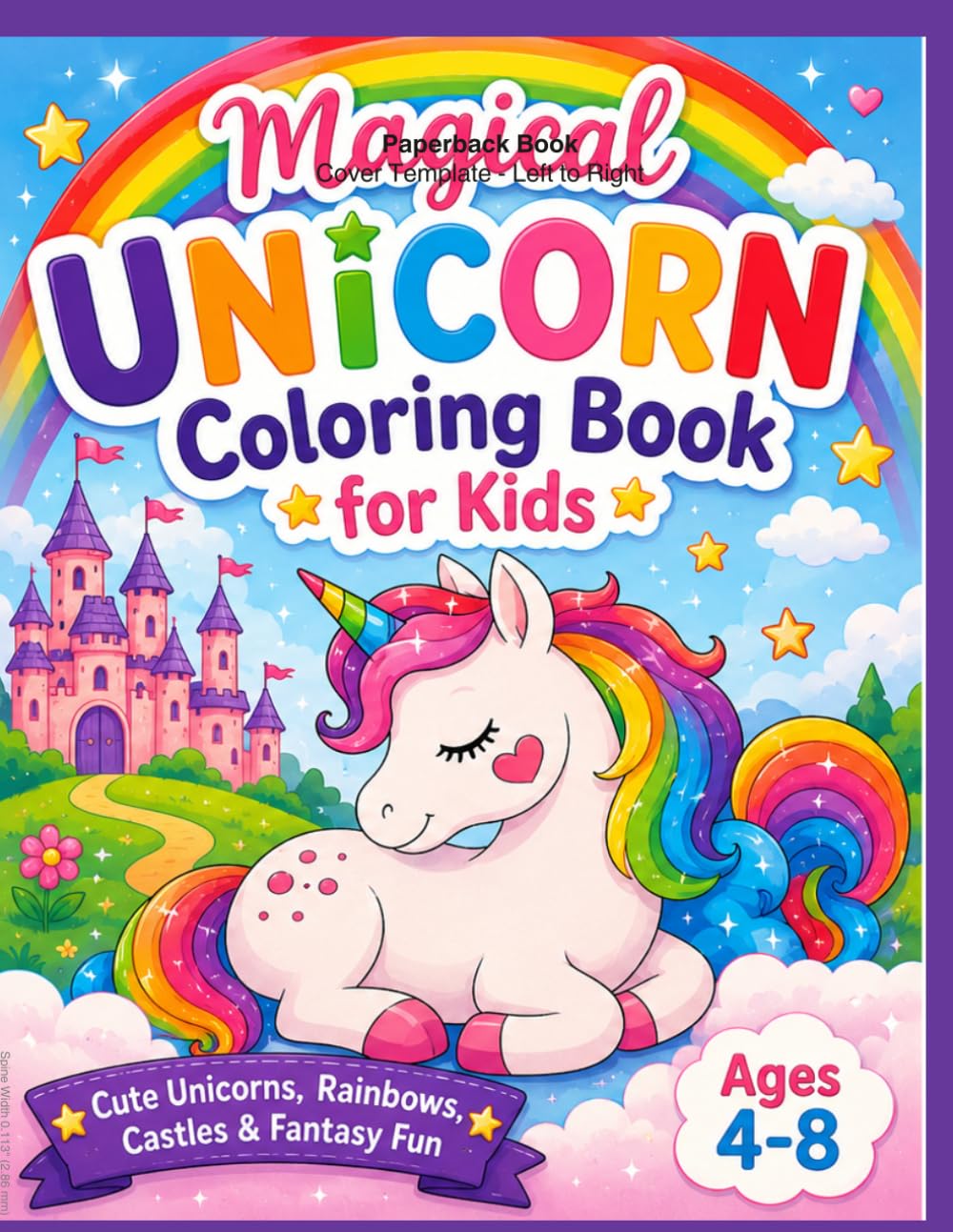 Magical Unicorn Coloring Book for Kids: Cute Unicorns, Princess Unicorns, Rainbow Adventures, Castles, and Fantasy Friends for Girls Ages 4-8