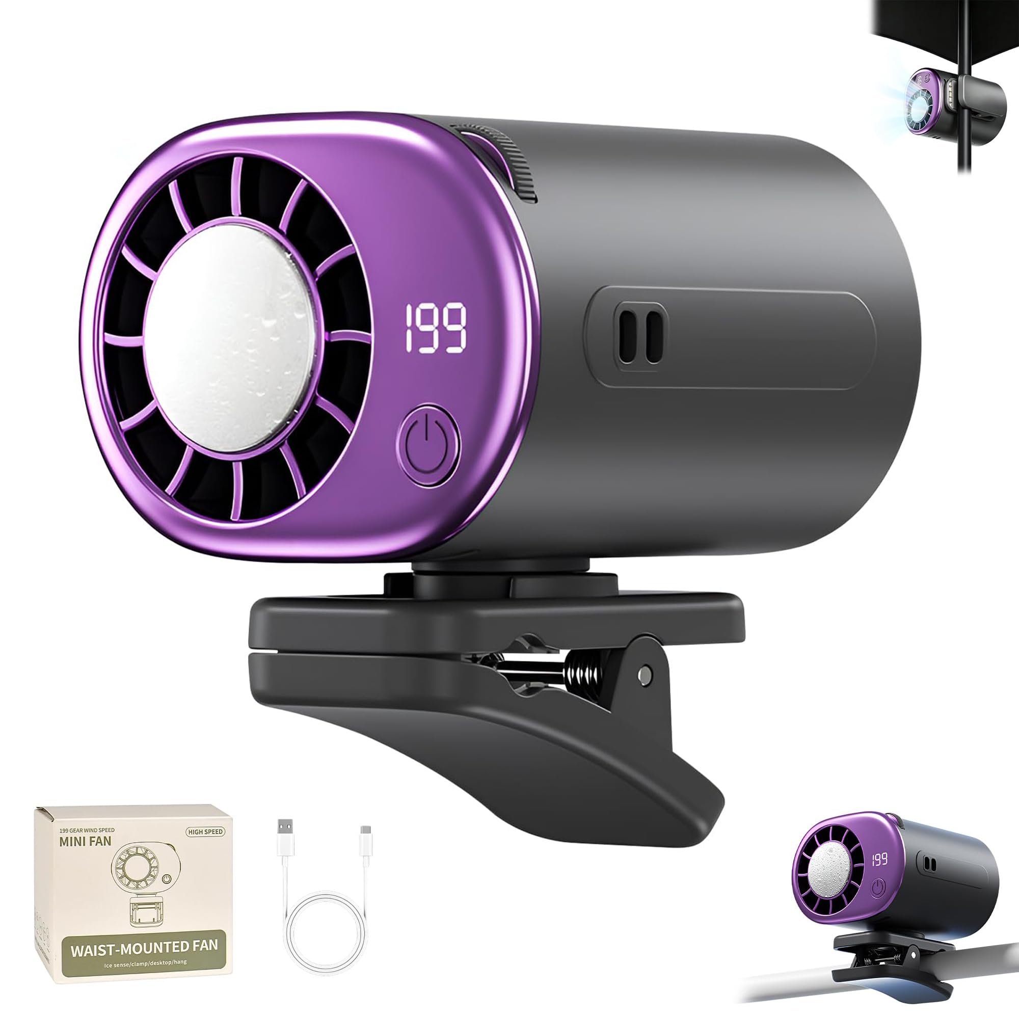 Homipoper Car Fan, Car Fans That Blow Cold Air, Car Air Conditioner Fan