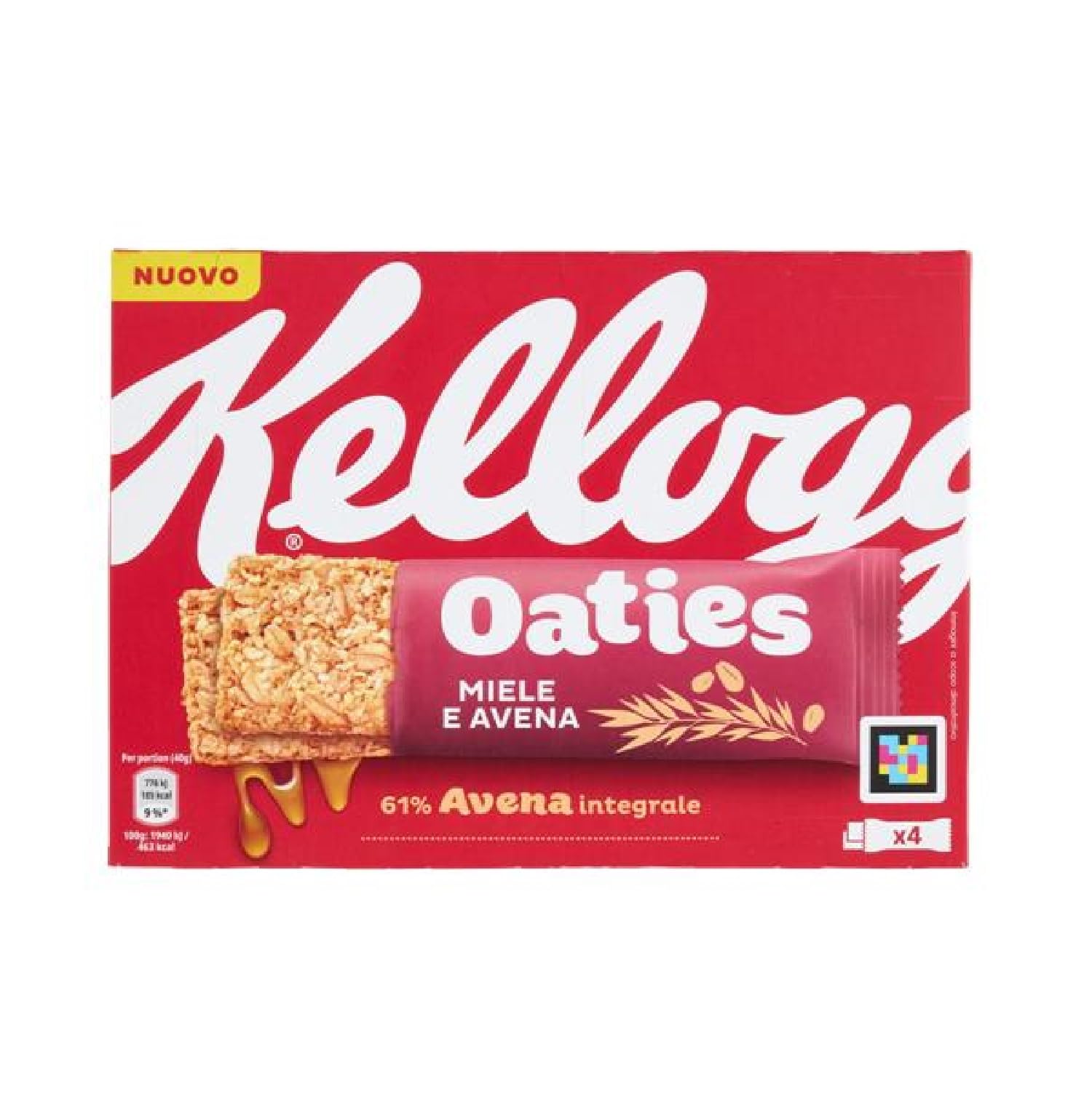 Kellogg's Oaties Barretta miele e avena (4 x 40 g) 160 g, barritas de miel y avena, 10 unidades (4 x 40 g) + Polpa italiana Gourmet 400 gr