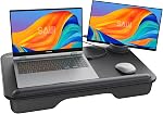 SAIJI Ordinateur portable, ordinateur portable portable pour lit - Jusqu'à 17" portable & MacBook,Table de rangement légère avec tiroir de rangement, bureau Lap avec coussin, bureau d'ordinateur Lap pour ordinateur portable