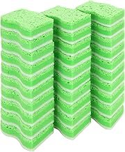 Yanuki Sponge, Set of 30, Kitchen Sponges, 3.7 x 2.8 x 1.0 inches (9.5 x 7 x 2.5 cm), Dishwashing Sponge, Non-Scratching, Antibacterial, Long Lasting, Green