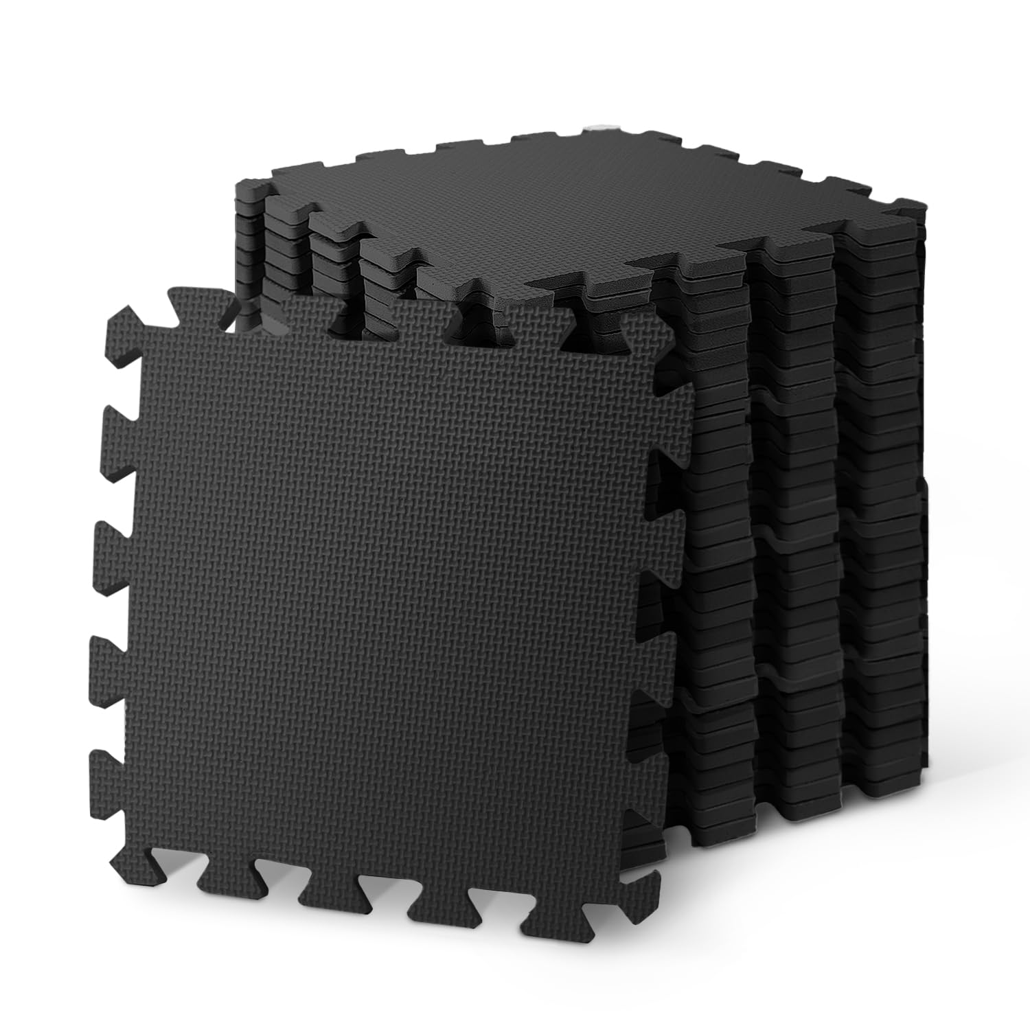 kidoola Foam Baby Play Mat (29x29cm) – Thick & Soft EVA Foam Interlocking Floor Tile Matting for Children – Safe & Comfortable 7mm Thick Play Flooring (36pc) - Black — image 1