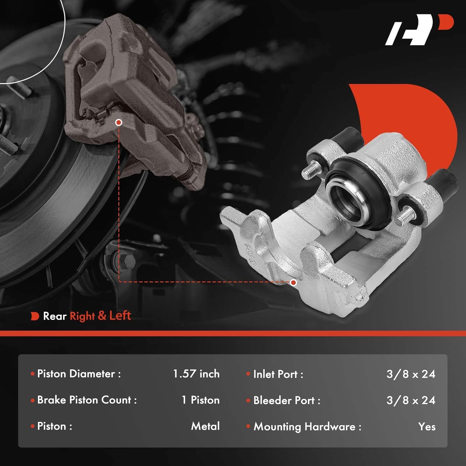A-Premium Disc Brake Caliper Assembly Without Bracket Compatible with Select Ford, Mazda and Mercury Models - Escape 2005-2008, Tribute 2005-2009, Mariner 2005-2010 - Rear Driver and Passenger