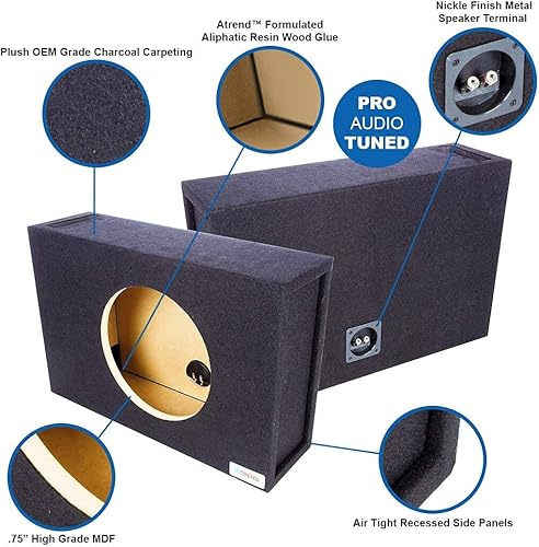 Miniatura 2 de Bbox - Caja de subwoofer de 10 pulgadas con ventilación individual, cajas y cajas de subwoofers de coche con ventilación única, caja de subwoofer