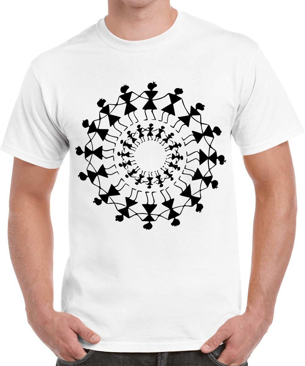 caseria Men's Cotton Printed T-Shirt -Warli Painting | 100% Cotton | Half Sleeves | Regular Fit | Printed | Round Neck | Graphic T Shirt-picture-15