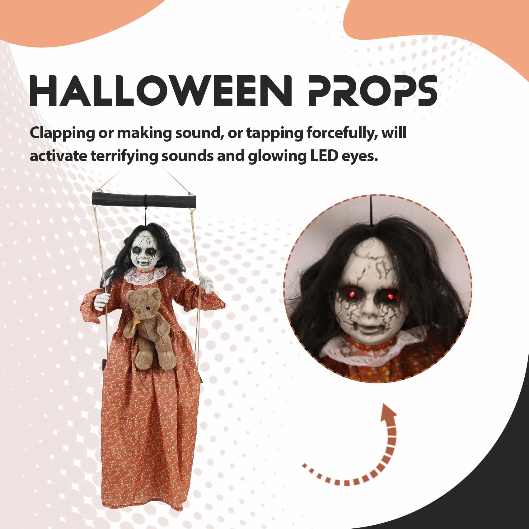 Straszne dekoracje halloweenowe na zewnątrz dekoracje halloweenowe duże straszne dekoracje halloweenowe rekwizyty do wewnątrz i na zewnątrz dekoracje halloweenowe