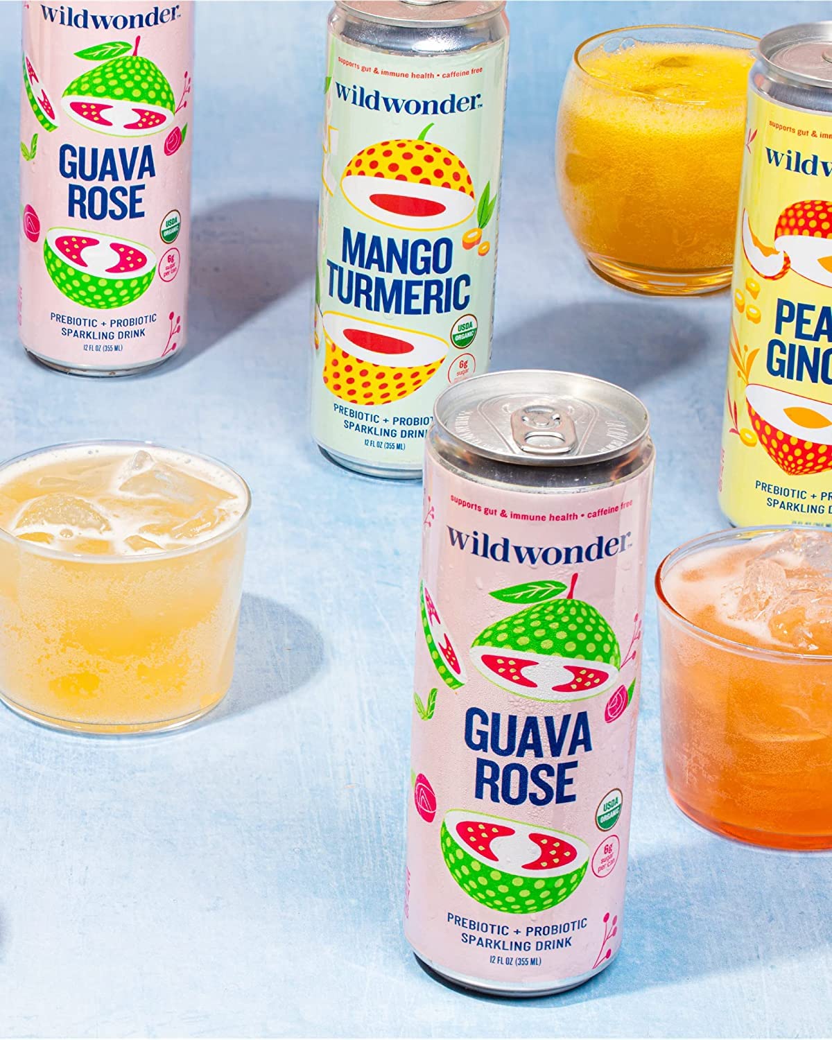 Wildwonder Sparkling Probiotic Juice Drink w/ Gut Health Immunity