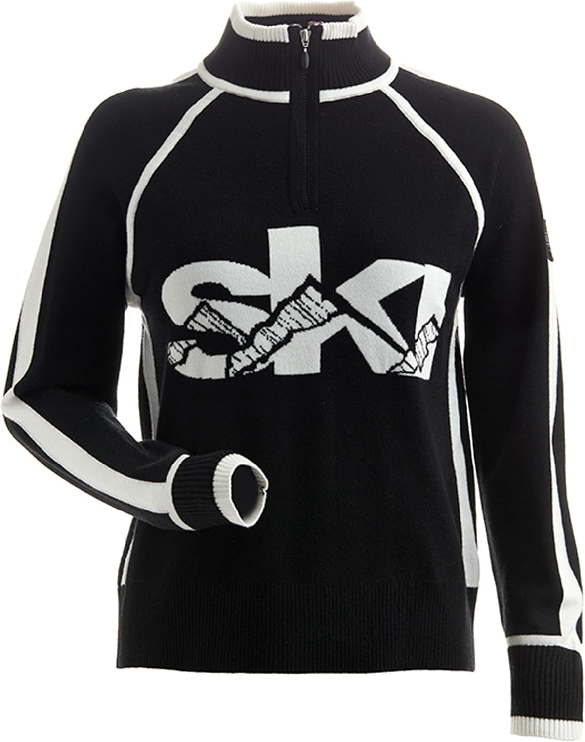 NILS L SKI SWEATER, Black/White, Large