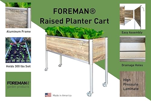 Miniatura 49 de Foreman Cama de jardín elevada con patas, caja de jardín al aire libre, maceta para exteriores, 36 pulgadas de largo x 12 pulgadas de ancho x 25