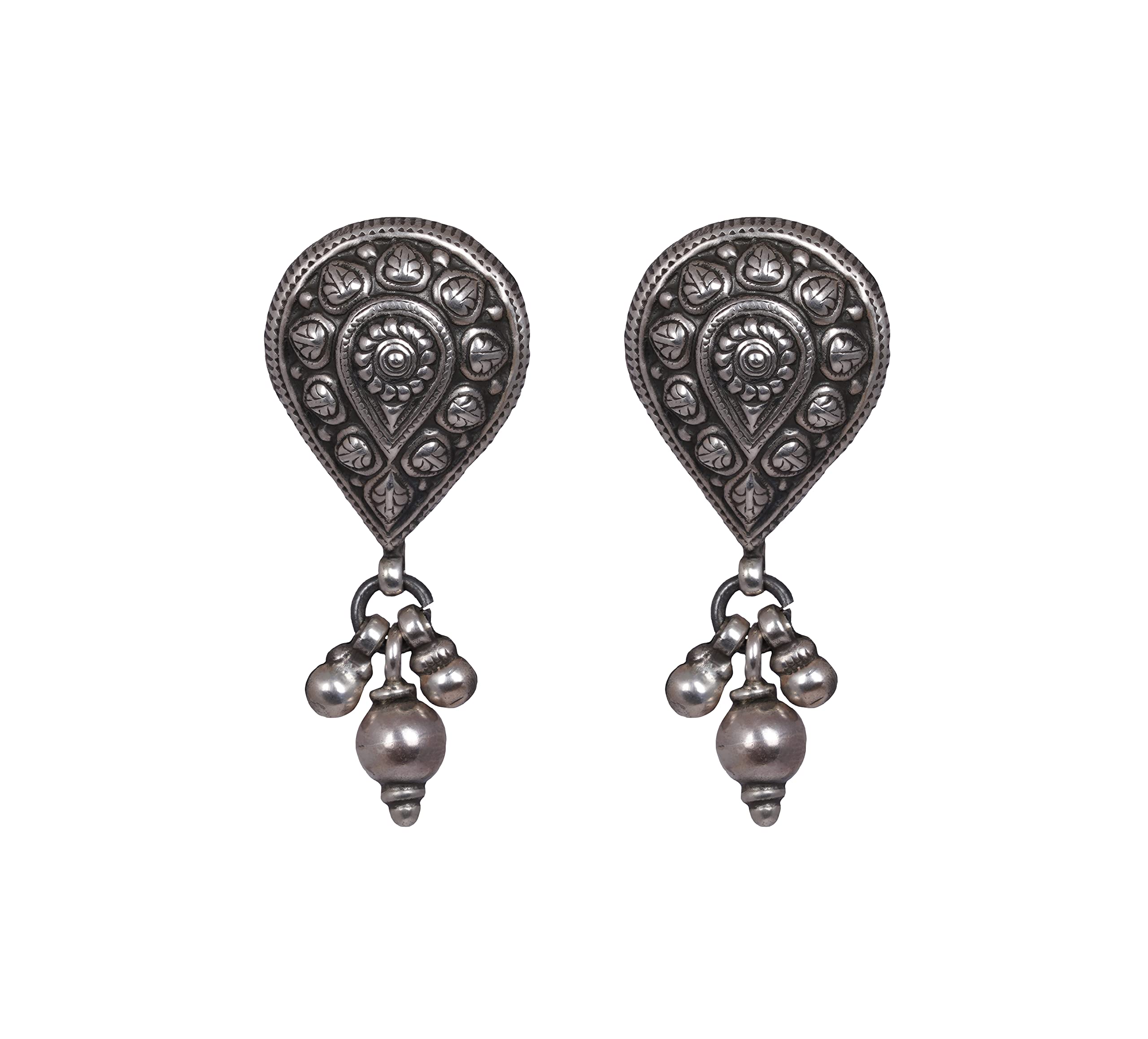 Shyle 925 Sterling Silver Dangle & Drop Earrings, Dulari Embossed Drop Classic Earring, Well Stamped with 925,Minimal Piece,Traditional Oxidized Silver Earrings, Gift for Her (B0BMQWBZLB) Amazon Price History, Amazon Price Tracker