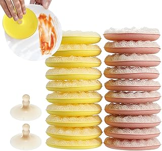 20x Round Leaning Supplies - Double Sided Dish Sponges, Kitchen Cleaning Chair Tools | Multi-Purpose Dishes Use Jars, Dry Safe, Efficient Non-kra