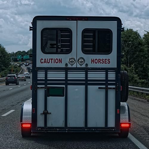 Miniatura 8 de WoneNice Paquete de 2 luces de remolque con luces traseras ovaladas de 6 pulgadas y marcadores laterales, carcasa de acero