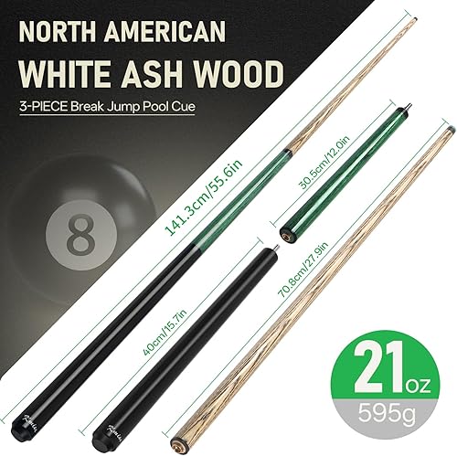 Miniatura 6 de Kmise Break Jump Cue Stick - Taco de Billar de 21oz 23oz 25oz 28oz para Quiebres Explosivos y Saltos Sin Esfuerzo, Taco Pesado de Salto y Quiebre