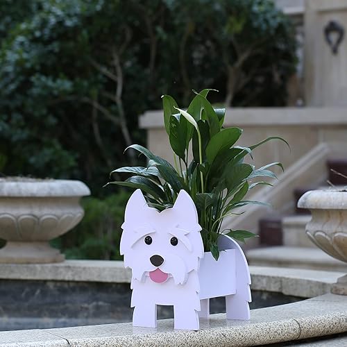 Miniatura 5 de Fitcho Westie - Maceta para perro, bonita maceta para decoración de jardín, regalos Westie para amantes de los perros, mujeres, soporte para plantas
