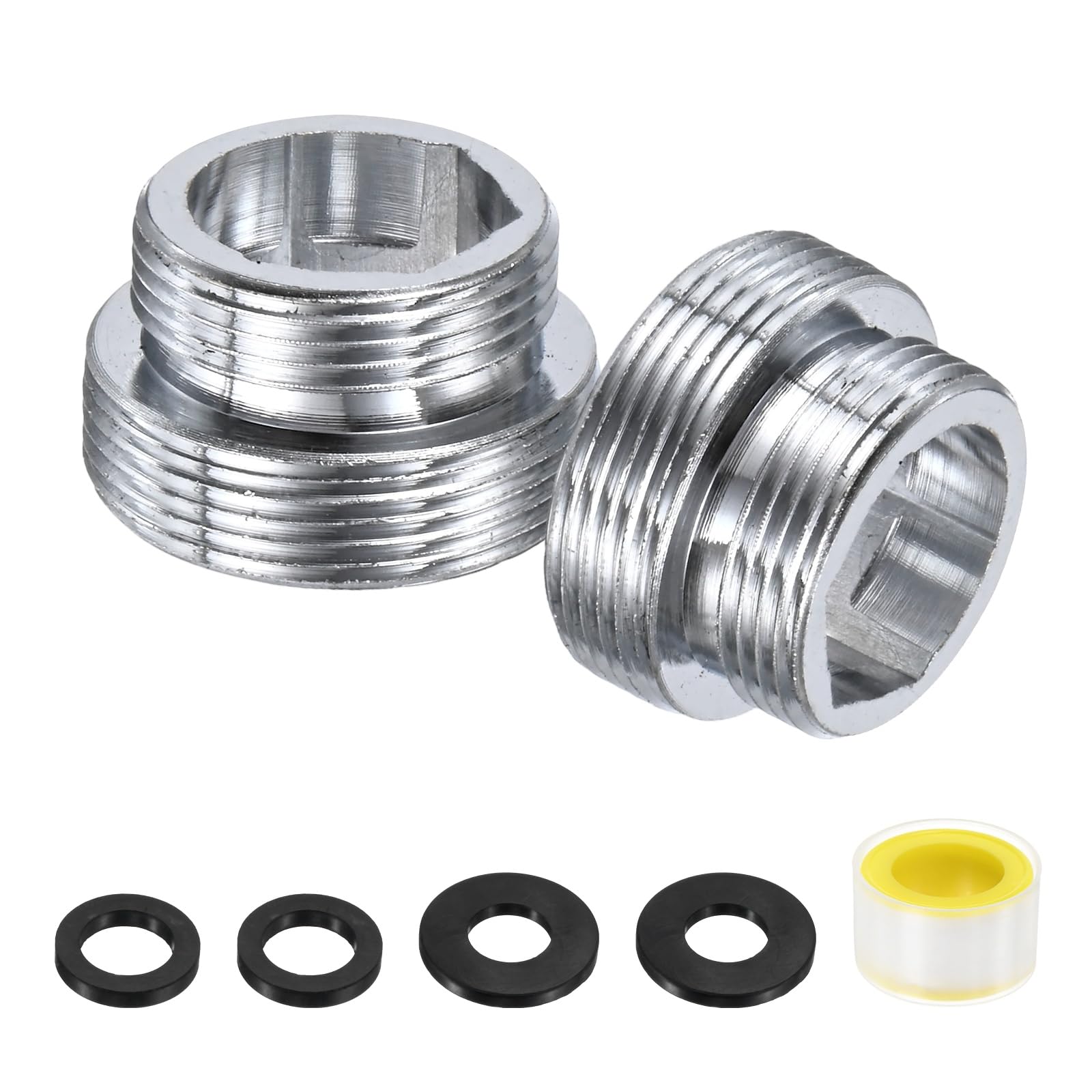 M METERXITY 2-Pack Faucet Adapter, M18 Male to M22 Male, for Kitchen