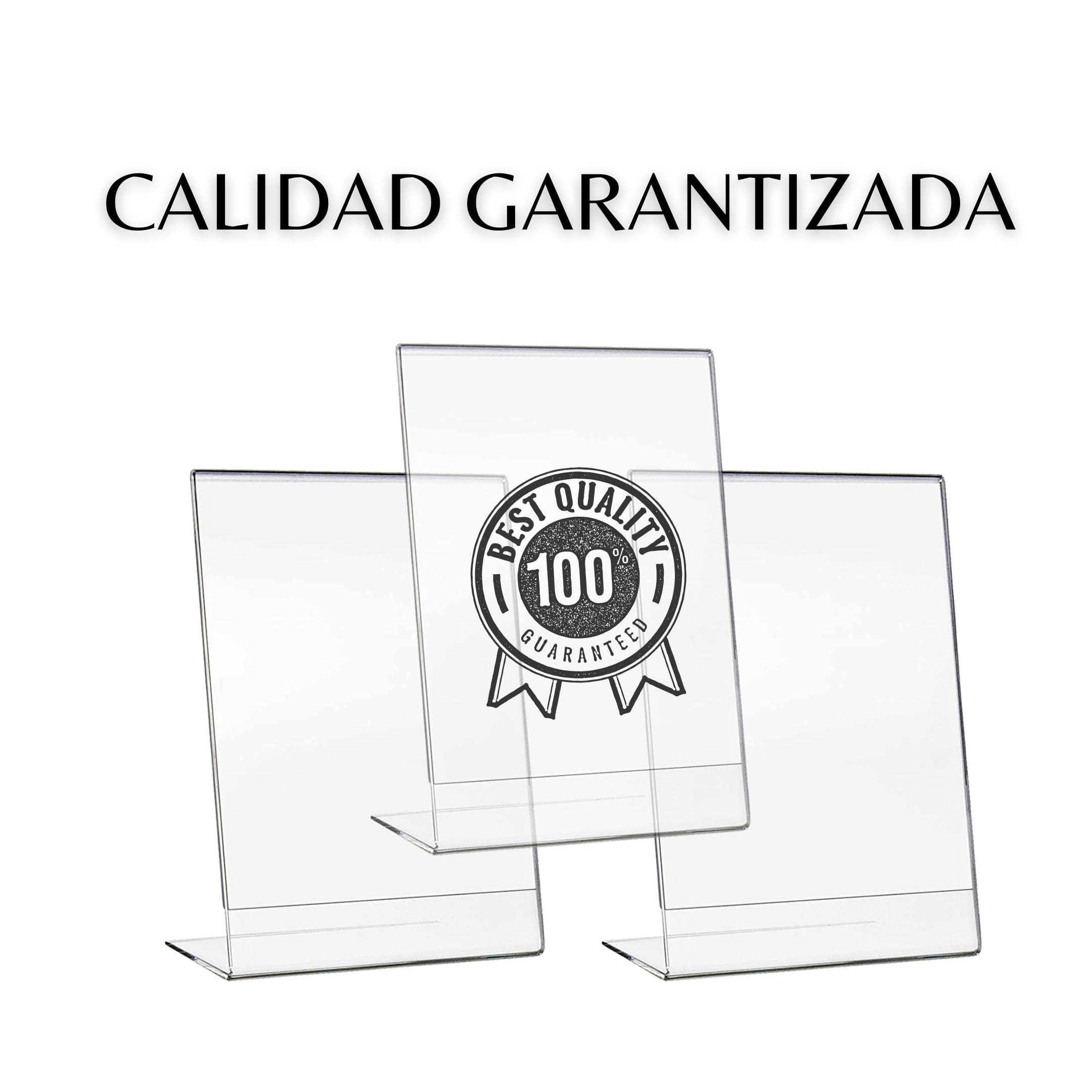 Expositor metacrilato transparente a4, pack 3 unidades, soporte sobremesa para carteles A4, porta menú, porta precios, porta fotos para mesa, marco de acrílico transparente.