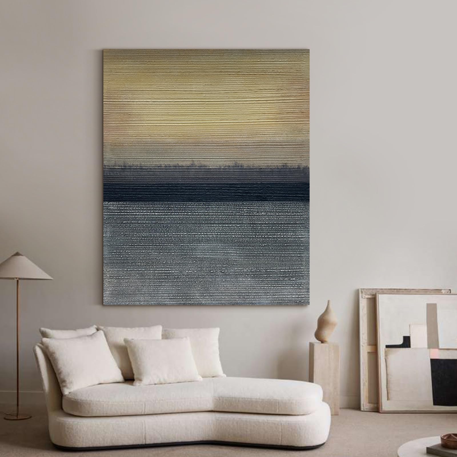 Peinture à l'huile sur toile 100% faite main texture océan