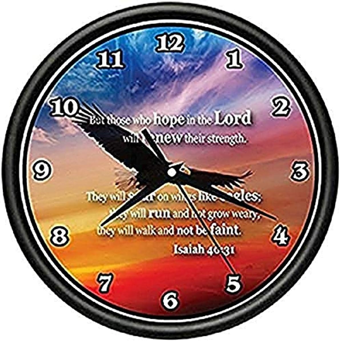 SignMission Isaiah 40:31 Wall Clock Bible Verse Hope in The Lord Renew Strenght Church Gift