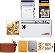 KODAK Mini 2 Retro 4PASS Mobile Photo Printer (5.4 x 8.6 cm) - Gift Box with 38 Sheets, White