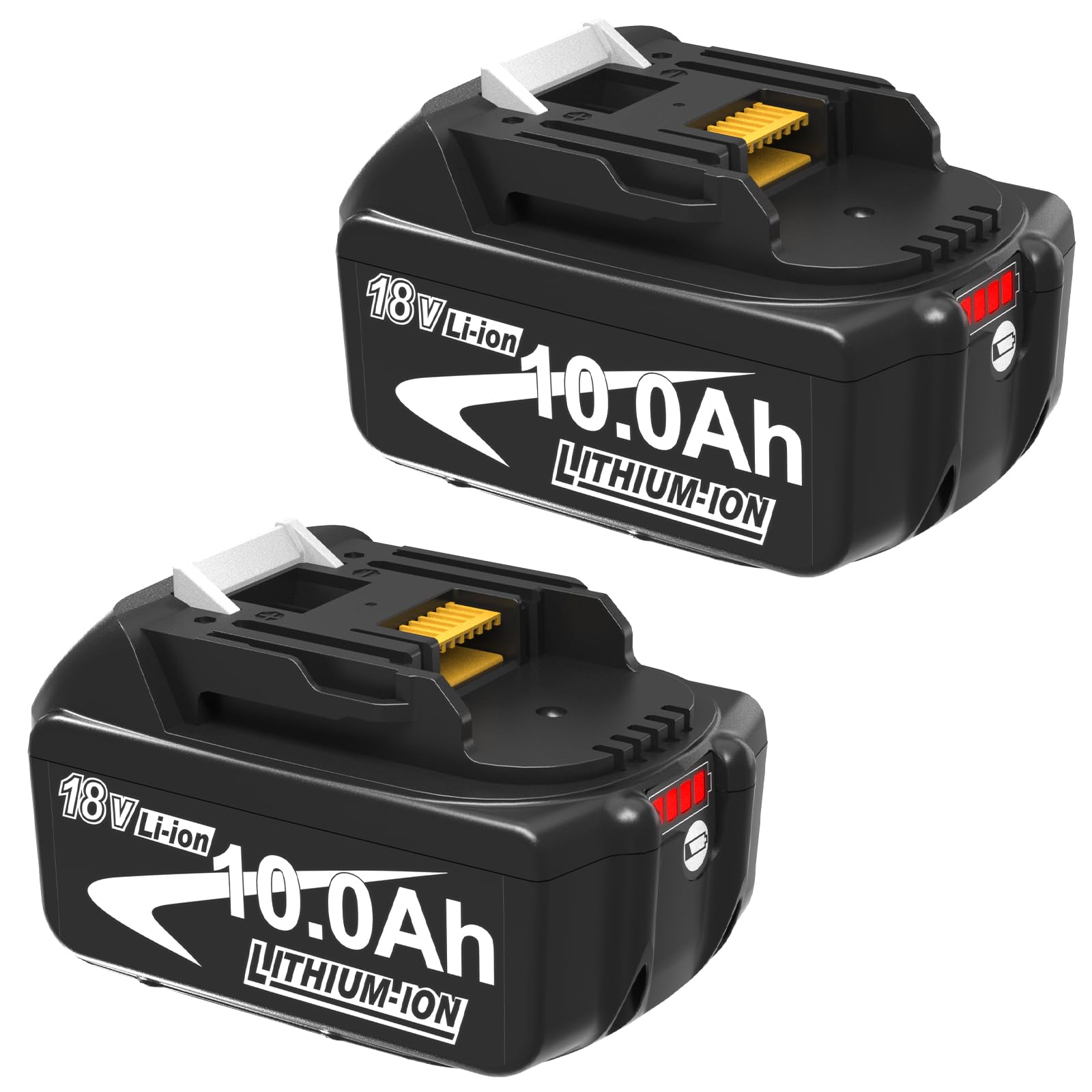 2Stück 10000mAh akku Kompatibel für Makita Akku 18V mit 1Stück Ladegerät Kompatibel für Makita Ladegerät 18V DC18RCT 14.4V-18V